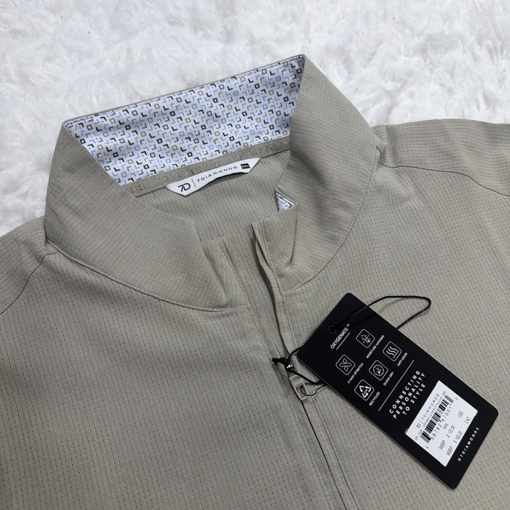 7 Diamonds Oxygenate 1/4 Zip Golf Pullover Technical Sweater Jacket Mens XXL New
